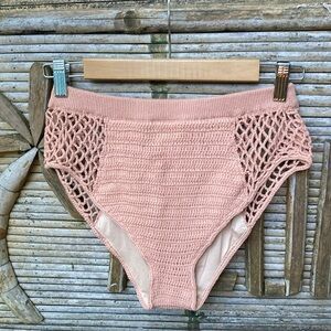 Crouched peach color high waisted bathing suit bottom size M $15